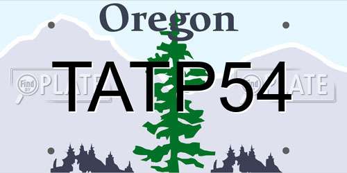 TATP54 Oregon License Plate
