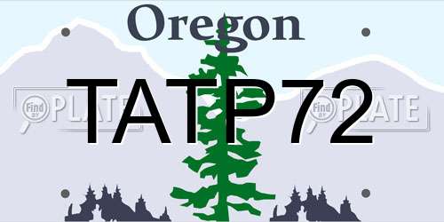 TATP72 Oregon License Plate