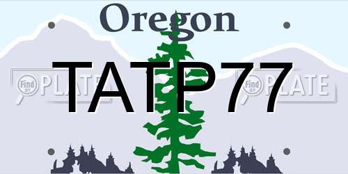 TATP77 Oregon License Plate