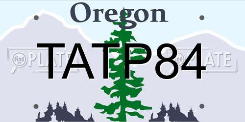 TATP84 Oregon License Plate
