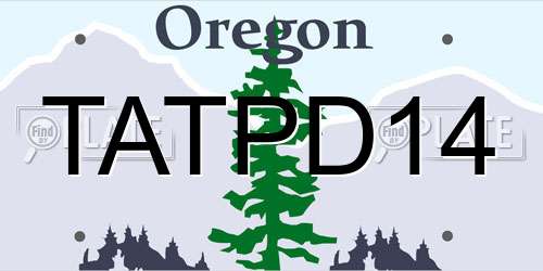 TATPD14 Oregon License Plate