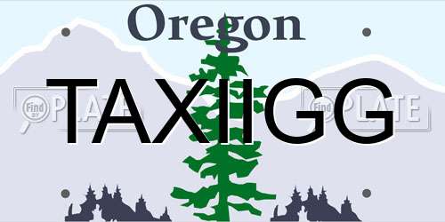 TAXIIGG Oregon License Plate