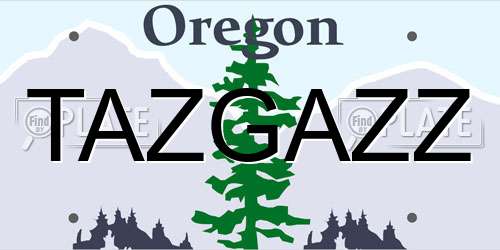 TAZGAZZ Oregon License Plate