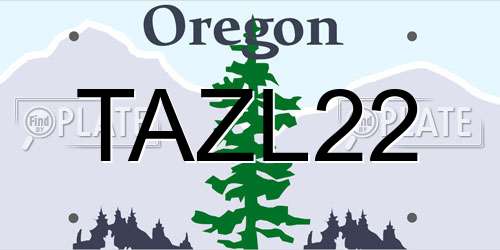 TAZL22 Oregon License Plate