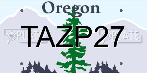 TAZP27 Oregon License Plate