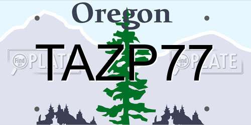 TAZP77 Oregon License Plate
