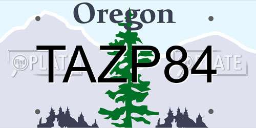 TAZP84 Oregon License Plate