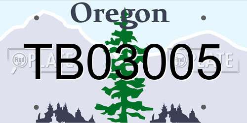 TB03005 Oregon License Plate