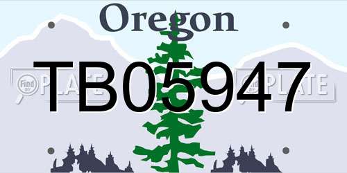 TB05947 Oregon License Plate