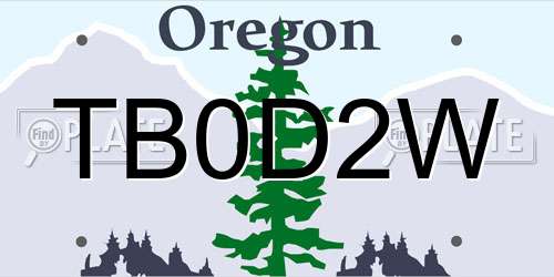 TB0D2W Oregon License Plate
