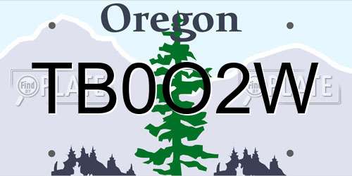 TB0O2W Oregon License Plate