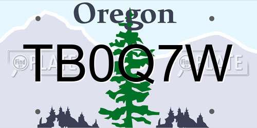 TB0Q7W Oregon License Plate