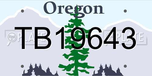 TB19643 Oregon License Plate