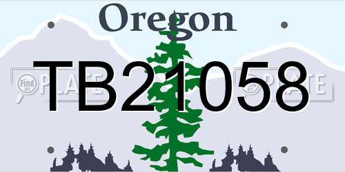 TB21058 Oregon License Plate