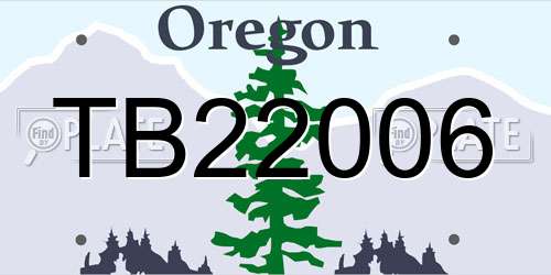 TB22006 Oregon License Plate