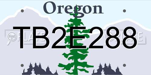 TB2E288 Oregon License Plate