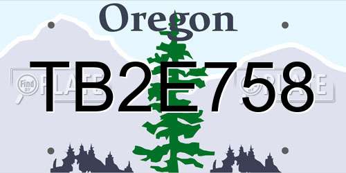 TB2E758 Oregon License Plate