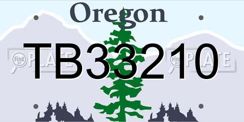TB33210 Oregon License Plate