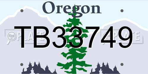TB33749 Oregon License Plate