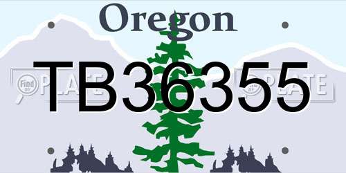 TB36355 Oregon License Plate