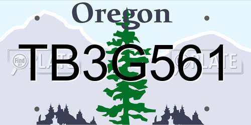 TB3G561 Oregon License Plate