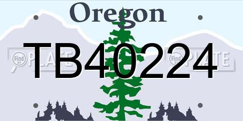 TB40224 Oregon License Plate