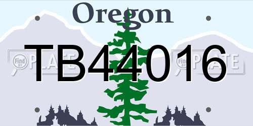 TB44016 Oregon License Plate
