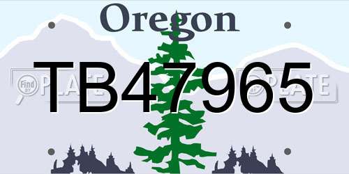 TB47965 Oregon License Plate