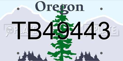 TB49443 Oregon License Plate