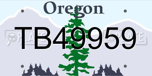 TB49959 Oregon License Plate