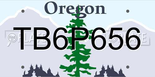 TB6P656 Oregon License Plate