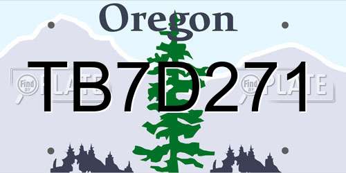 TB7D271 Oregon License Plate