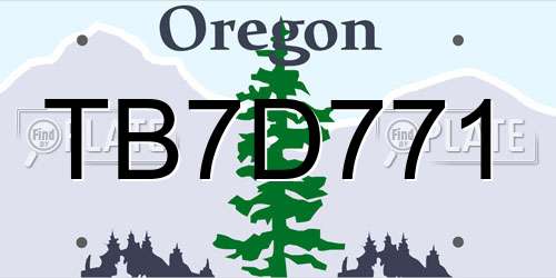 TB7D771 Oregon License Plate