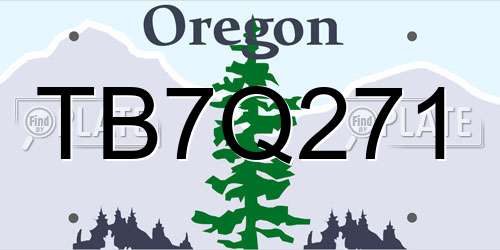 TB7Q271 Oregon License Plate