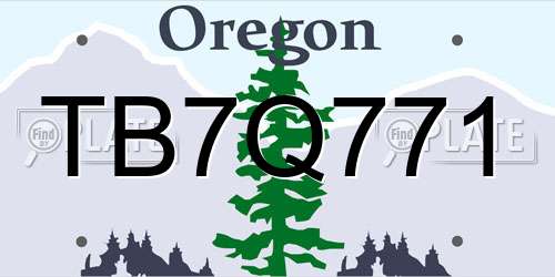 TB7Q771 Oregon License Plate