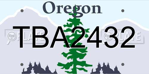 TBA2432 Oregon License Plate