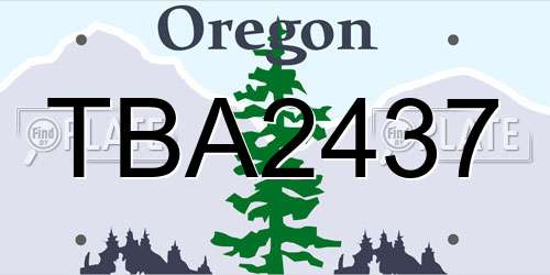 TBA2437 Oregon License Plate