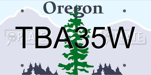 TBA35W Oregon License Plate