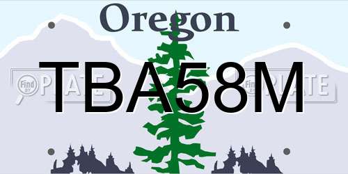 TBA58M Oregon License Plate