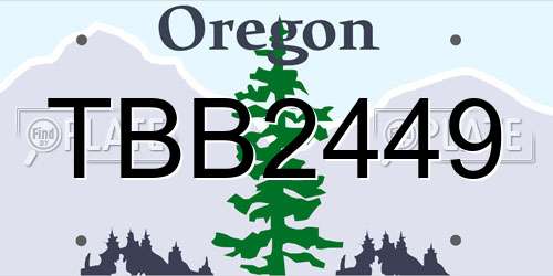 TBB2449 Oregon License Plate
