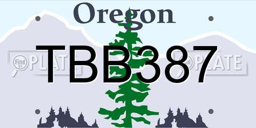 TBB387 Oregon License Plate
