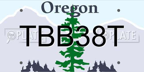 TBB38T Oregon License Plate