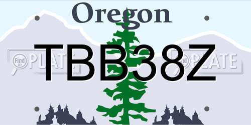 TBB38Z Oregon License Plate