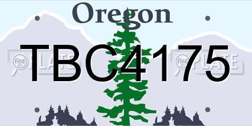 TBC4175 Oregon License Plate