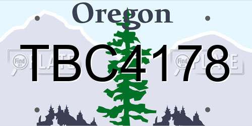 TBC4178 Oregon License Plate