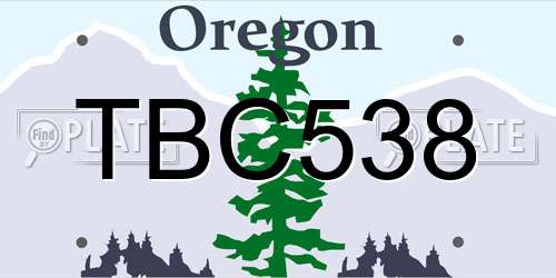 TBC538 Oregon License Plate