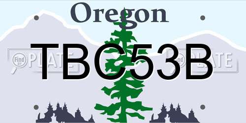 TBC53B Oregon License Plate