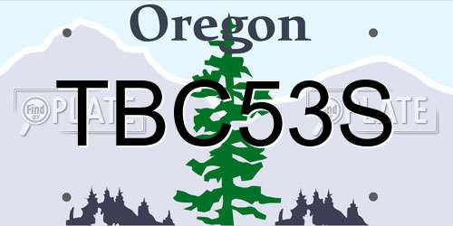 TBC53S Oregon License Plate