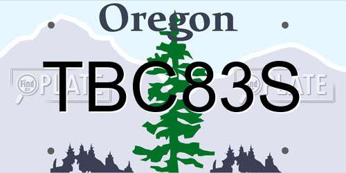 TBC83S Oregon License Plate