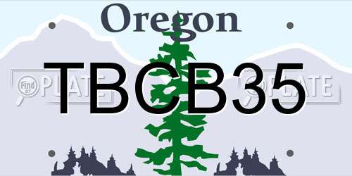 TBCB35 Oregon License Plate